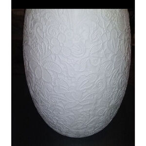 Soft White Parisian Etched Vase....  12"
